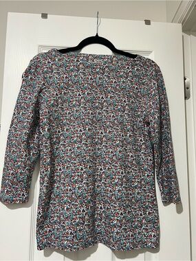Croft and Barrow Floral Top, Size XS 100% Cotton